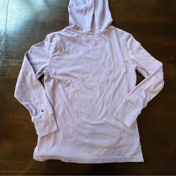 Champion Girls Purple hooded long sleeve tee size YS - Picture 6 of 8